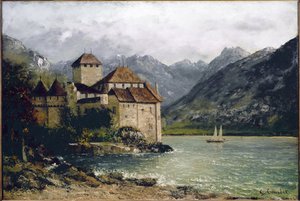 Ansicht des Schlosses Chillon am Genfersee von Gustave Courbet