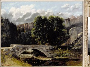 Ansicht der Brücke von Saint Sulpice in Fleurier, Schweiz von Gustave Courbet