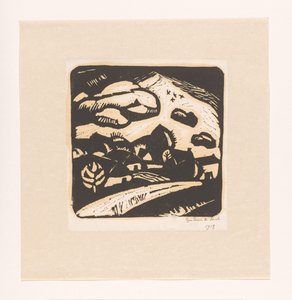 Landschap met huizen, weg en berg von Gustave De Smet (signed by artist)