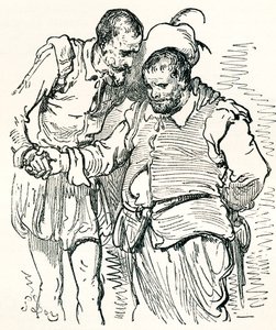 Nach einer Originalzeichnung von Gustave Doré von Don Quijote und Sancho Panza. Aus Leben und Erinnerungen von Gustave Doré, veröffentlicht 1885. von Gustave Dore