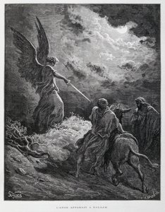 Ein Engel traf Bileam mit einem Schwert, Illustration aus der Dore-Bibel