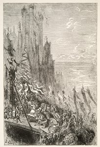 In der Stadt der Gräfin des Brunnens, aus Geschichten der Tage von König Artus von Charles Henry Hanson, veröffentlicht 1898