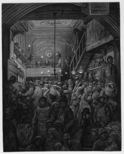 Billingsgate - Fischverkauf in der Criee. Illustration für London von Louis Enault, illustriert von Gustave Dore von Gustave Dore
