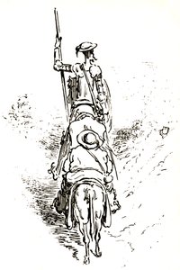Don Quichotte auf seinem Pferd, gefolgt von Sancho auf seinem Esel von Gustave Dore