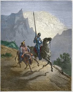 Don Quixote mit Sancho Panza - Don Quixote de la Mancha von Miguel Cervantes von Gustave Dore