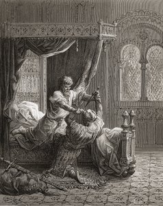 Edward I. (1239-1307) von England tötet seinen Attentäter im Juni 1272, Illustration aus 
