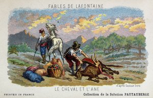 Fabel von La Fontaine: das Pferd und der Esel nach Gustave Doré