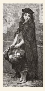 Blumenmädchen nach einem Werk von Gustave Dore. Aus Leben und Erinnerungen von Gustave Dore, veröffentlicht 1885.