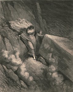 Aus dem tiefen Abgrund, hinter dem Deckel eines großen Denkmals standen wir zurückgezogen, um 1890