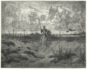 Gustave Dorés Don Quixote: "Er reiste fast den ganzen Tag" von Gustave Dore