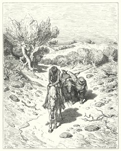 Sie verbrachten diesen Tag und vier weitere danach in solchen Gesprächen (Illustration von Don Quixote) von Gustave Dore