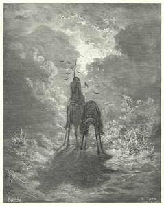 Wir schliefen so fest, als hätten wir vier Federbetten unter uns (Illustration von Don Quixote) von Gustave Dore