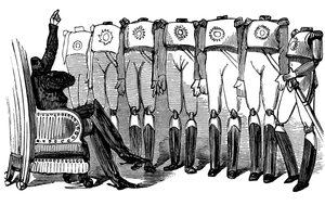 Geschichte des Heiligen Russland. Nikolaus I. hält eine Rede vor den Wachen, 1854 von Gustave Dore