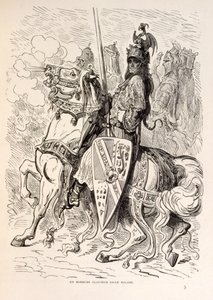 Illustration von Roland zu Pferd, aus La legende de Croque-Mitaine von Gustave Dore