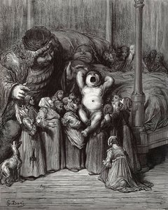 Illustration zum Buch Gargantua und Pantagruel von Rabelais von Gustave Dore