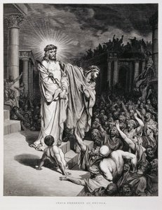 Jesus wird während seines Prozesses dem Volk präsentiert, Illustration aus der Dore-Bibel von Gustave Dore