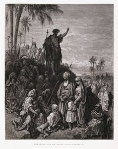 Johannes der Täufer predigt, Illustration aus der Dore-Bibel von Gustave Dore