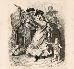 Nomadenfamilie von Musikern von Gustave Dore