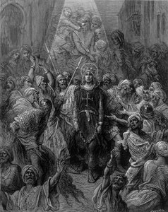 Heiliger Ludwig gefangen genommen in Mansoura während des 7. Kreuzzugs 1250 - Gravur von Gustave Doré von Gustave Dore