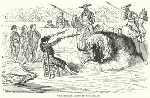 Der Banderillero im Stuhl (Gravur) von Gustave Dore