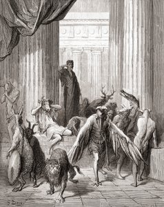 Die Gefährten des Odysseus, aus einer späten 19. Jahrhundert Ausgabe von Fables de La Fontaine