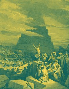 Die Verwirrung der Sprachen (Turm zu Babel) - Bibel von Gustave Dore