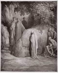 Die Göttliche Komödie (La Divina Commedia), Purgatorio, Gesang 23: Dante erkennt den Schatten von Forese unter den Gefräßigen - von Dante Alighieri (1265-1321) - Illustration von Gustave Doré (1832-1883) von Gustave Dore