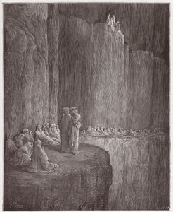 Die Göttliche Komödie (La Divina Commedia), Purgatorio, Gesang 13: Sapia reinigt sein schuldiges Leben - von Dante Alighieri - Illustration von Gustave Dore