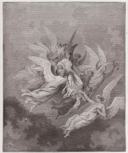 Die Göttliche Komödie, Purgatorio, Gesang 30: Beatrice unter den Engeln - von Dante Alighieri (1265-1321) - Illustration von Gustave Doré (1832-1883) von Gustave Dore