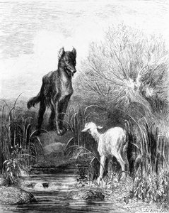 Der Wolf und das Lamm „Fabeln“ von La Fontaine von Doré von Gustave Dore