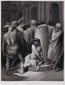 Die Geißelung Christi; Illustration aus der Dore-Bibel von Gustave Dore
