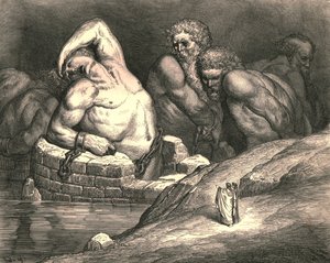 Dieser Stolze wollte seine Stärke gegen den allmächtigen Jove erproben, ca. 1890 von Gustave Dore