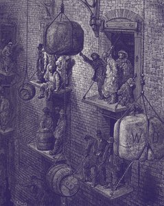 Lagerhaus im viktorianischen London von Gustave Dore