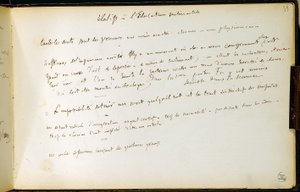 Folio 39 des Arbeitsbuchs Nr. 19 Manuskriptseite von Gustave Flauberts Entwürfen. Pläne für die sentimentale Erziehung. BHVP. von Gustave Flaubert