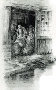 Gerber in der Rue des Gobelins in Paris Zeichnung von Gustave Fraipont (1849-1923) aus „La Seine à travers Paris“ von Saint-Juirs von Gustave Fraipont