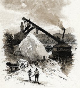 Sandgrader am Ufer der Seine nahe der Pont de l