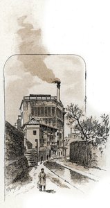 Ansicht des Bievre-Flusses in Paris von Gustave Fraipont