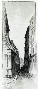 Ansicht des Hotels Colbert in der Nähe des Maubert-Platzes in Paris