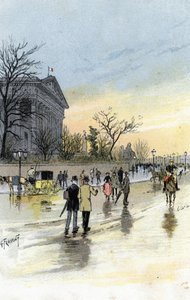 Ansicht des Palais Bourbon, Sitz der französischen Nationalversammlung, Paris Zeichnung von Gustave Fraipont (1849-1923) aus Saint-Juirs
