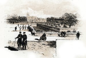 Ansicht des Kriegsveteranenkrankenhauses des Hôtel des Invalides, Paris. Zeichnung von Gustave Fraipont (1849-1923) aus Saint-Juirs