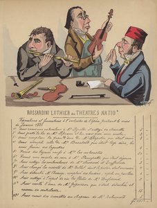 Rechnung für Musikinstrumente für das Orchester der Oper von Gustave Frison
