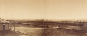 Panorama des Lagers bei Châlons (sechs Fotografien in drei Rahmen) von Gustave Le Gray