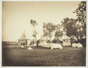 Vorbereitung des Kaisertisches, Camp de Châlons, 1857