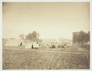 Zelte und militärische Ausrüstung, Camp de Châlons, 1857 von Gustave Le Gray