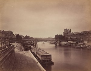 Pont du Carrousel, Paris: Blick nach Westen von der Pont des Arts, 1856-1858 von Gustave Le Gray