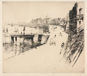 Der Damm von Treport von Gustave Leheutre