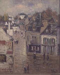 Straße in Pont Aven nach dem Regen von Gustave Loiseau