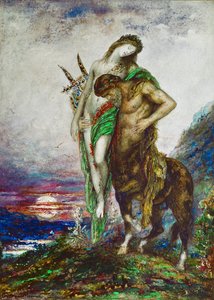 Toter Dichter von einem Zentaur getragen