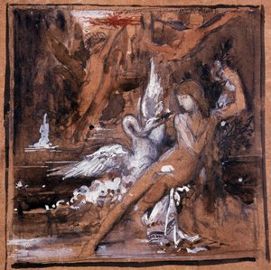 Leda und der Schwan. Zeichnung von Gustave Moreau (1826-1898)