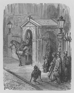 Horse-Guard auf Wache vor dem Palast der Königin von Gustave after Dore